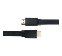 DELTACO platt HDMI kabelis, HDMI High Speed ar Ethernet, 2m, svart | 202202231042  | 733304805176 | R00100005