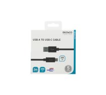 DELTACO USB-A līdz USB-C kabelis, 2m, USB 2.0, pīts, melns | 201901221002  | 733304803869 | USBC-1134M