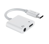 Devia adapter Smart USB-C - USB-C (port) + jack 3,5mm (port) white | EC610  | 6938595354120 | EC610