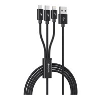 Devia cable Gracious 3in1 USB - Lightning + USB-C + microUSB 1,2 m 3A black | EC048  | 6938595337086 | EC048