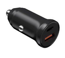 Devia car charger Smart Mini PD QC 3.0 30W 1x USB-C 1x USB black | BRA013326  | 6938595385360 | BRA013326