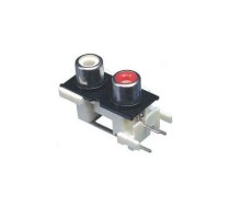 Divdaļīga Ligzda RCA lodējama platē (vertikāla) RoHS | AU/H-RC2-F-L | AU/H-RC2-F-L