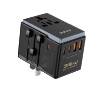 Dudao A35Pro 35W EU | UK | AUS | US | JP travel adapter 3x USB-C 2x USB-A - black | A35Pro black  | 6976625332618 | A35Pro black