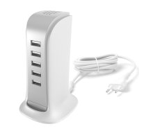 Dudao charger 5x USB with built-in power cable EU white (A5EU) | A5_EU  | 6973687244675 | A5_EU