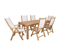 Ēdamistabas komplekts BALI galds, 6 saliekamie krēsli | K13602 | 4741617107947