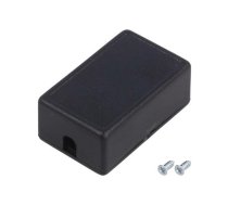 Enclosure: for power supplies; X: 28mm; Y: 45mm; Z: 18mm; ABS; black | ABS-3A/BK  | KM-3A BK
