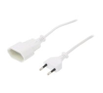 Extension lead; 2x0.75mm2; Sockets: 1; PVC; white; 1.5m; 2.5A | PS-11-1.5