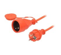 Extension lead; 3x1.5mm2; Sockets: 1; PVC; orange; 10m; 10A | PS-170S/IP44-10