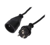 Extension lead; 3x1.5mm2; Sockets: 1; rubber; black; 10m; 10A | PS-170G-10