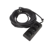 Extension lead; 3x1.5mm2; Sockets: 3; PVC; black; 10m; 16A | PS-370/1.5-10.0BK