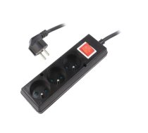 Extension lead; 3x1.5mm2; Sockets: 3; PVC; black; 10m; 16A | PS-370WS/1.5-10BK