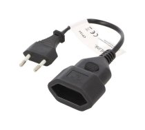 Extension lead; Sockets: 1; black; 0.2m | CP154  | CP154