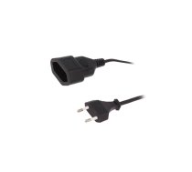 Extension lead; Sockets: 1; black; 2m | CP123  | CP123