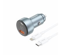 Foneng Car charger C18 - USB + Type C - PD 30W 3A with Type C to Lightning cable grey | ŁAD001754  | 6970462519393 | ŁAD001754