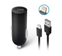 Forever M02 car charger 1x USB 1A black + Lightning cable | GSM032690  | 5900495623508 | GSM032690