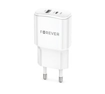 Forever TC-01-20AC PD QC charger 1x USB-C 1x USB 20W white | GSM170734  | 5900495080752 | GSM170734