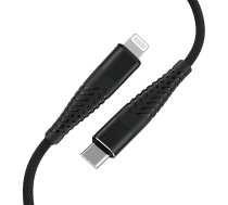 Fusion Fishbone USB-C uz Lightning kabelis 30W | 3A | 1,5 m melns | FUSUСLIGH15BK  | 4752243043530 | FUSUСLIGH15BK