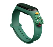 Fusion Xmas Christmas Tree 2 siksniņa pulkstenim Xiaomi Mi Band 3 | 4 zaļš | FUS-XMAS-CT2-MI4-GR  | 4752243025727 | FUS-XMAS-CT2-MI4-GR
