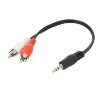 Gembird kabelis 3,5 mm Jack - 2x RCA 0,2 m melns | CCA-458/0.2 | 8716309026550 | 85444290