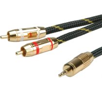 GOLD Audio kabelis 3.5mm Stereo - 2 x RCA, M / M, 5.0m, Roline | 11.09.4276 | 7611990112043 | 11.09.4276