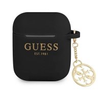 GUA2LSC4EK Guess 4G Charm Silicone Case for Airpods 1|2 Black | GUA2LSC4EK | 3666339039158 | 39269097