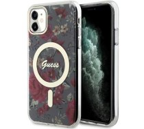 Guess PC|TPU Flowers IML MagSafe Compatible Case for iPhone 11 Kaki | GUHMN61HCFWSA  | 3666339126759 | GUHMN61HCFWSA