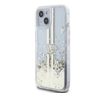 Guess PC|TPU Liquid Glitter Gold Stripe Case for iPhone 15 Plus Transparent | GUHCP15MLFCSEGT  | 3666339223953 | GUHCP15MLFCSEGT