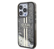 Guess PC|TPU Liquid Glitter Gold Stripe Case for iPhone 15 Pro Black | GUHCP15LLFCSEGK  | 3666339223540 | GUHCP15LLFCSEGK