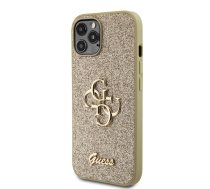 Guess PU Fixed Glitter 4G Metal Logo Case for iPhone 12|12 Pro Gold | GUHCP12MHG4SGD  | 3666339147693 | GUHCP12MHG4SGD