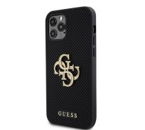 Guess PU Perforated 4G Glitter Metal Logo Case for iPhone 12|12 Pro Black | GUHCP12MPSP4LGK  | 3666339151195 | GUHCP12MPSP4LGK