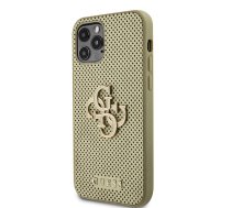 Guess PU Perforated 4G Glitter Metal Logo Case for iPhone 12|12 Pro Gold | GUHCP12MPSP4LGD  | 3666339151478 | GUHCP12MPSP4LGD