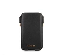 Guess PU Saffiano Pouch Script Logo S|M Black | GUHCP12MSAPSBK  | 3700740505236 | GUHCP12MSAPSBK