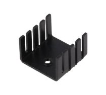 Heatsink: extruded; U; TO220; black; L: 19mm; W: 19mm; H: 12.7mm | ATS-PCBT1078  | ATS-PCBT1078