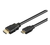 High Speed HDMIā„¢ cable with Ethernet, gold-plated, 1.5 m, black - HDMIā„¢ male (type A) > HDMIā„¢ mini male (type C) | 61924  | 61924