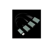 Hub USB; USB A socket x3,USB C plug; USB 2.0,USB 3.0; PnP; black | UA0315  | UA0315