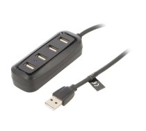 Hub USB; USB A socket x4,USB A plug; USB 2.0; PnP; black; 480Mbps | VAS-J43-B015  | VAS-J43-B015