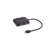 Hub USB; USB A socket x4,USB C plug; USB 3.1; black; 10Gbps; 0.2m | QOLTEC-50502  | 50502