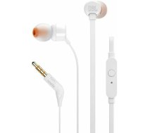 JBL T110 Premium Bass Stereo Iekļūstošās Austiņas ar 3.5mm Mikrofonu un Tālvadības Pulti Balta (JBLT110WHT) | JBLT110WHT | 6925281918933