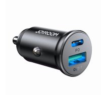 Joyroom JR-CCN05 30W USB-A USB-C mini car charger - black | Joyroom JR-CCN05 30W A+C mini Metal Car Charger  | 6941237112064 | Joyroom JR-CCN05 30W A+C mini Metal Car Charger