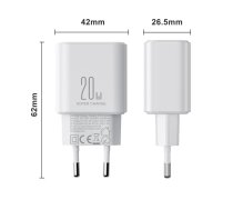 Joyroom JR-TCF05 20W USB-C | USB-A Fast Dual Port Wall Charger - White + USB-C - Lightning 1m | JR-TCF05  | 6956116776800 | JR-TCF05