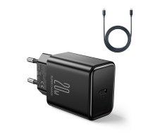 Joyroom JR-TCF06 USB-C PD 20W wall charger + USB-C cable - black | JR-TCF06_black  | 6941237128478 | JR-TCF06_black