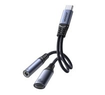 Joyroom SY-C02 2in1 DAC adapter USB-C to USB-C | 3.5 mm mini jack - black | SY-C02  | 6956116773861 | SY-C02