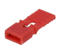 Jumper; pin strips; female; with holder; 2.54mm; 1x2; red | JUMPER-H/R  | JUMPER-