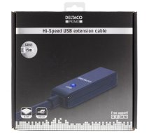Kabelis DELTACO USB 2.0 pagarinātājs, 15.0m,aktīvs, melns / USB2-EX15M | 553002000126  | 734000468157 | USB2-EX15M