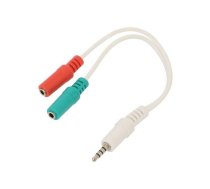 Kabelis Gembird 3.5 mm audio + microphone adapter White | CCA-417W  | 8716309073950