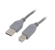 Kabelis Gembird USB Male - USB Male B 1.8m Grey | CCP-USB2-AMBM-6G | 8716309060653