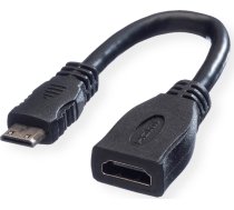 Kabelis HDMI, A F - C M, 15cm, melns, Value | 11.99.5586 | 7611990174003 | 11.99.5586