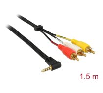 Kabelis Stereo jack 3.5mm 4pin M 90 > 3 x RCA M | 84504 | 4043619845040