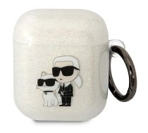 Karl Lagerfeld 3D Logo NFT Karl and Choupette TPU Glitter Case for Airpods 1|2 White | KLA2HNKCTGT  | 3666339088101 | KLA2HNKCTGT