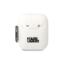 Karl Lagerfeld and Choupette Silicone Case for Airpods 1|2 White | KLACA2SILKCW  | 3666339088194 | KLACA2SILKCW